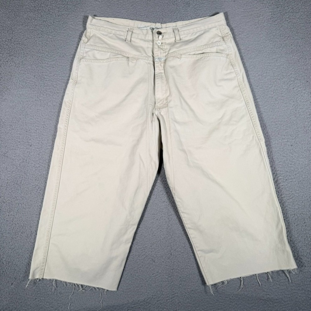 Vintage Marithe Francois Girbaud Shorts Mens 36 Beige Relaxed Fit DIY Cutoff USA